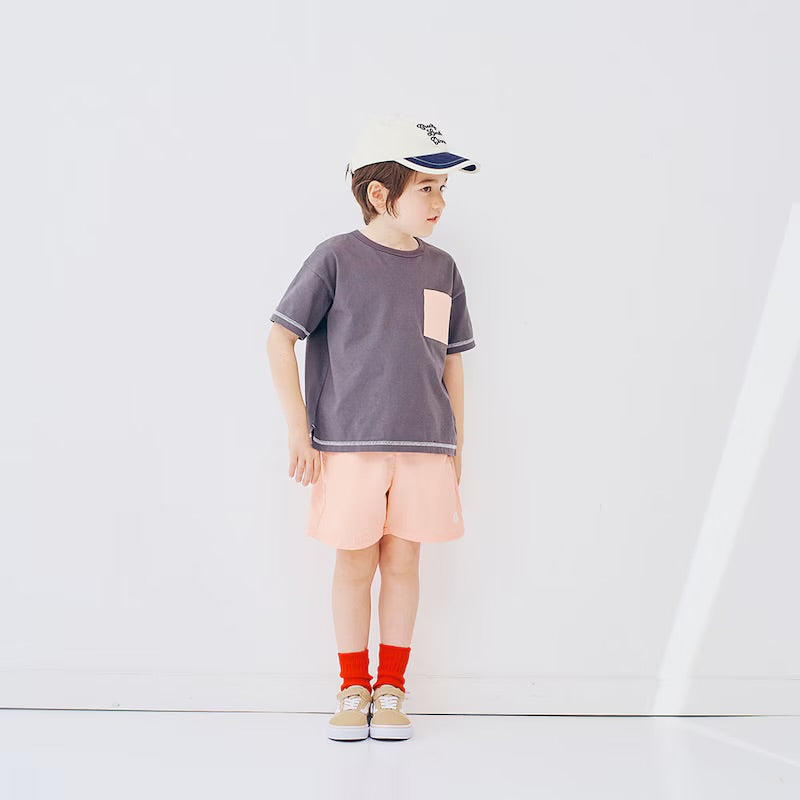 防水 配色縫線胸袋T恤 90/100/110/120/130cm 女童款/男童款